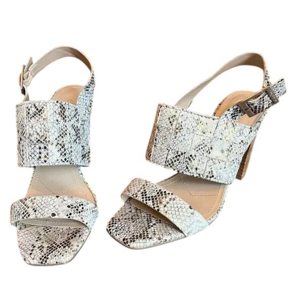 Charles by Charles David Reptile Print Maison Block-Heel City Sandals - SIZE 8M - Picture 2 of 12